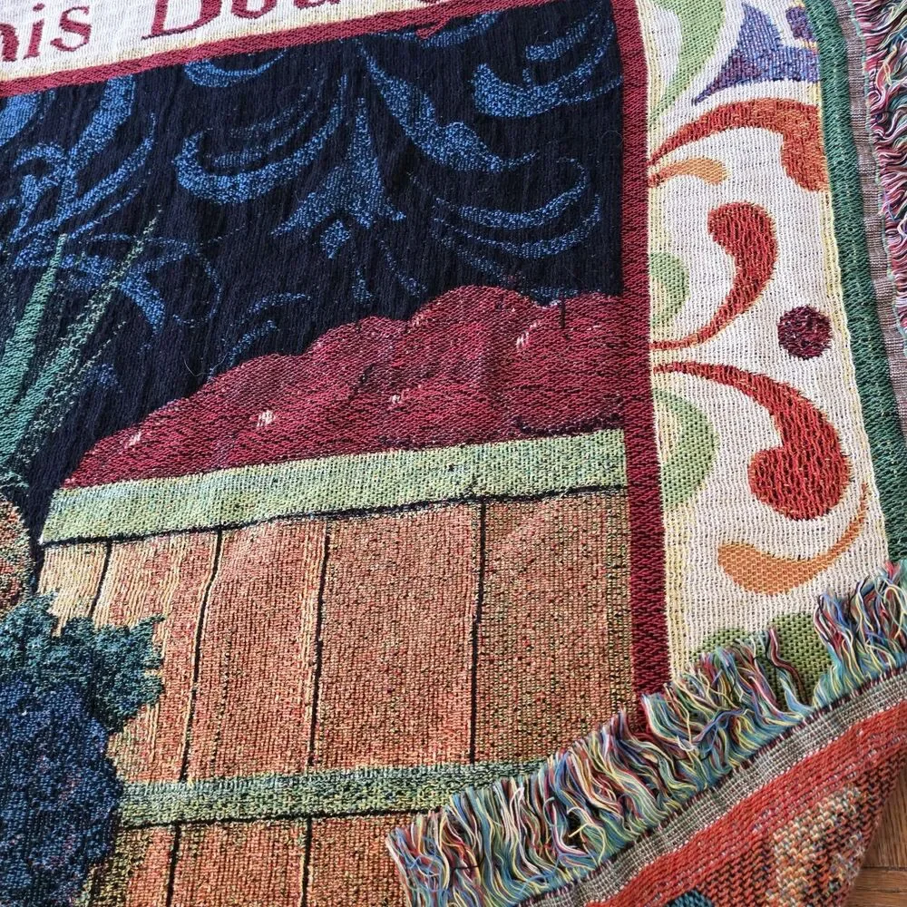 Jim Shore Tapestry Throw Harvest Thanksgiving Blanket 50”x”60” Autumn Fall